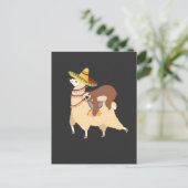 Taco Love Animals Lazy Sloth Riding Llama Postkarte (Stehend Vorderseite)