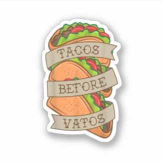 Taco Lover Tacos Before Vatos Tattoo Style Taco Ar Aufkleber