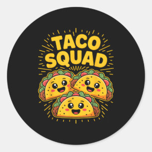 Taco-Mannschaft cinco de mayo Runder Aufkleber
