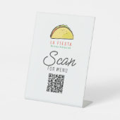 Taco Mexican Restaurant Menü Geschäft QR-Code Sockelschild (Vorderseite)