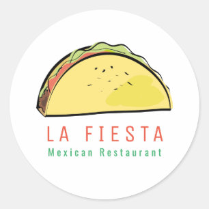 Taco-Mexikanisches Restaurant Modernes Geschäft Runder Aufkleber