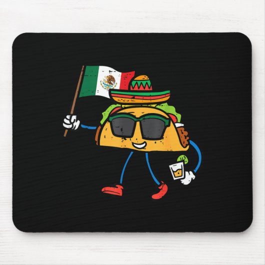 Taco Mexiko Flagge Cinco De Mayo Mexikanisch Mousepad (Vorne)