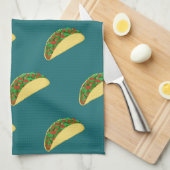 Taco Muster Deep Green Geschirrtuch (Viertel Falte)