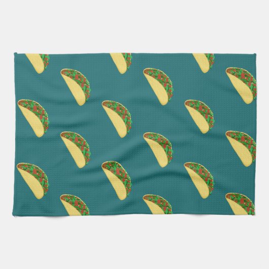 Taco Muster Deep Green Geschirrtuch (Horizontal)