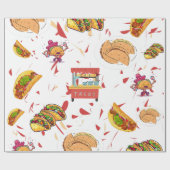 Taco-Muster mit Hintergrund des getrockneten Chili Geschenkpapier (Flach)