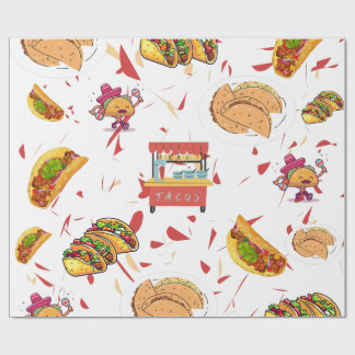 Taco-Muster mit Hintergrund des getrockneten Chili Geschenkpapier