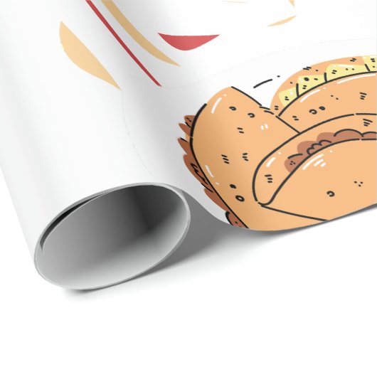 Taco-Muster mit Hintergrund des getrockneten Chili Geschenkpapier (Rolleneckpunkt)