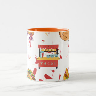 Taco-Muster mit Hintergrund des getrockneten Chili Zweifarbige Tasse