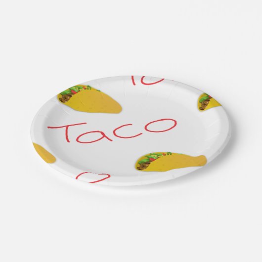 Taco-Muster Pappteller (Schrägansicht)