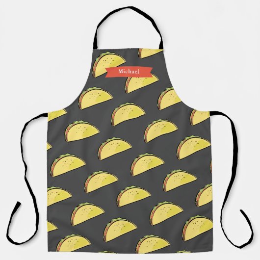 Taco Muster schwarz/dunkelgrau Schürze (Vorderseite)