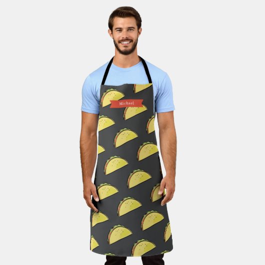 Taco Muster schwarz/dunkelgrau Schürze (Getragen)