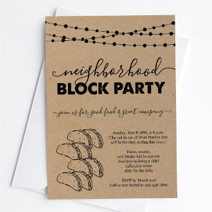 Taco-Nachbarschaftsblock-Party Einladung