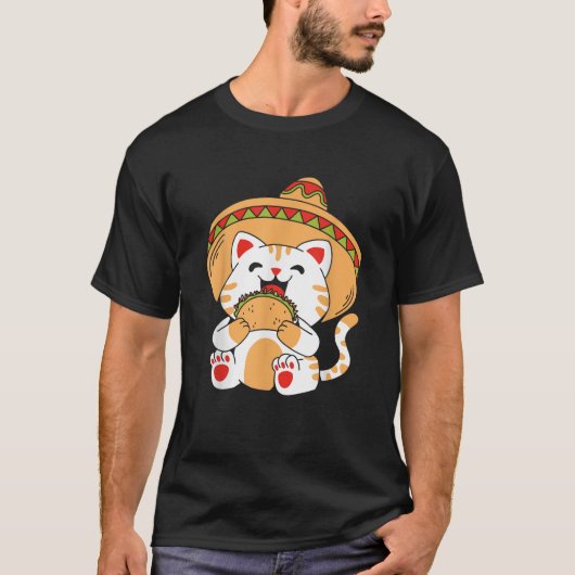 Taco niedlich Cat Eating T-Shirt (Vorderseite)
