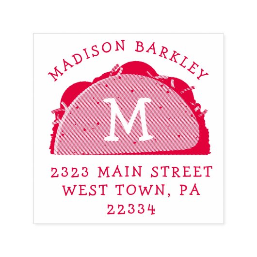 Taco Niedlich Kids Rücksendeadresse Briefmarke Permastempel (Design)