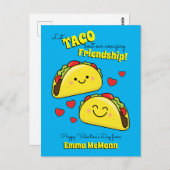 Taco Niedlich Kids Valentine's Day Friendship Post Postkarte (Vorne/Hinten)