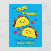 Taco Niedlich Kids Valentine's Day Friendship Post Postkarte (Vorderseite)