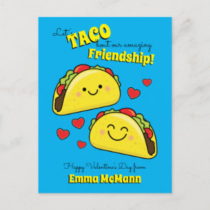 Taco Niedlich Kids Valentine's Day Friendship Post Postkarte