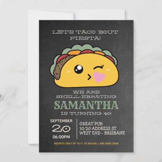 Taco Night Party Einladung (Vorderseite)