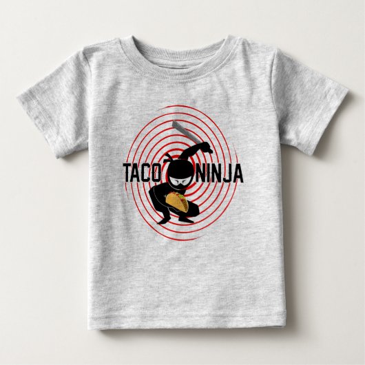 Taco Ninja Design - Baby Fine Jersey T - Shirt (Vorderseite)