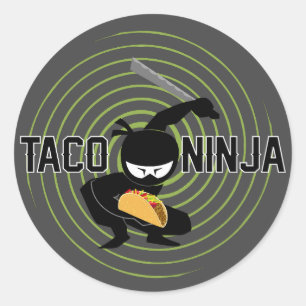 Taco Ninja Design - Klassische Round Stickers