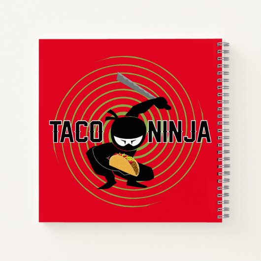 Taco Ninja Design - Spiral-Notebook Notizblock (Rückseite)