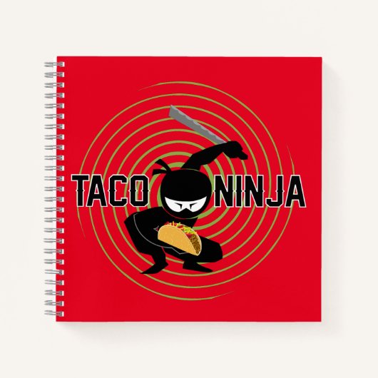 Taco Ninja Design - Spiral-Notebook Notizblock (Vorderseite)