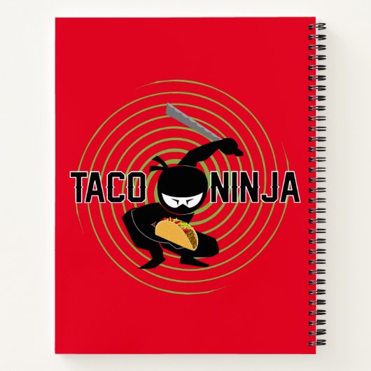Taco Ninja Design - Spiral-Notebook Notizblock (Rückseite)