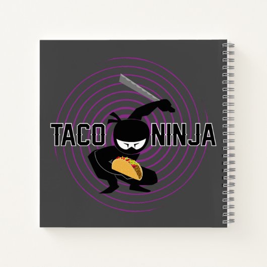 Taco Ninja Design - Spiral-Notebook Notizblock (Rückseite)