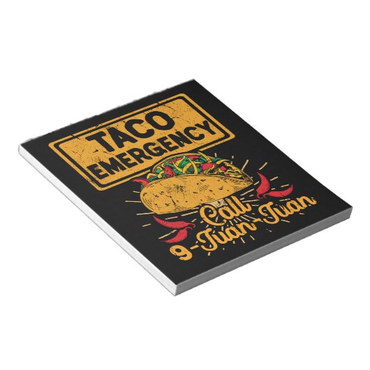 Taco Notruf 9 Juan Juan Cinco De Mayo Notizblock (angewinkelt)