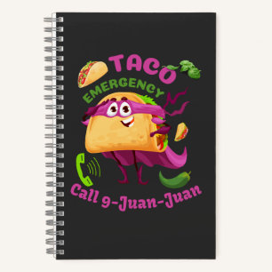 Taco Notruf 9 Juan Juan Juan mexikanischer Food Lo Notizblock