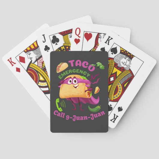 Taco Notruf 9 Juan Juan Juan mexikanischer Food Lo Spielkarten (Rückseite)