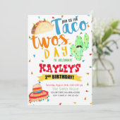 Taco Party 2. Geburtstag Einladung (Stehend Vorderseite)