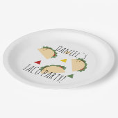 Taco Party Birthday Confetti Fiesta Geometric Pappteller (Schrägansicht)