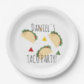 Taco Party Birthday Confetti Fiesta Geometric Pappteller (Vorderseite)