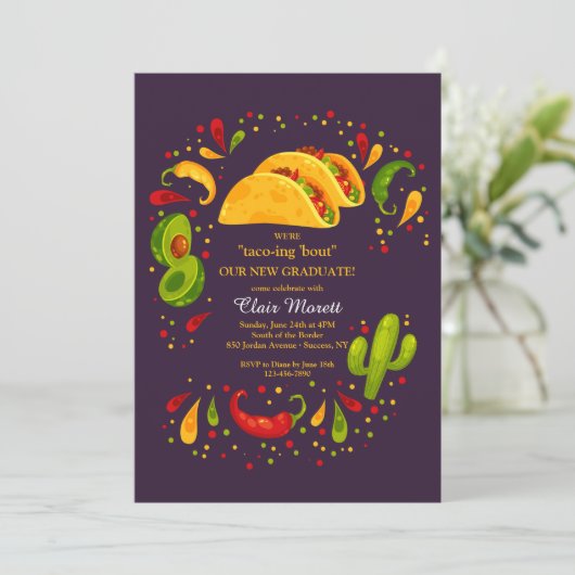 Taco-Party Einladung (Stehend Vorderseite)