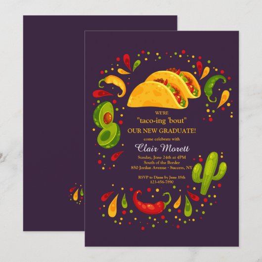 Taco-Party Einladung (Vorne/Hinten)