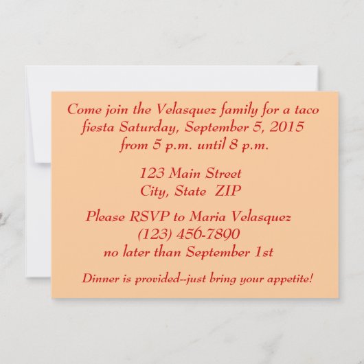 Taco-Party Einladung (Rückseite)