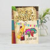 Taco Party Einladung (Stehend Vorderseite)