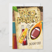 Taco-Party Einladung für nichtalkoholische Fußball (Vorderseite)