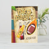 Taco-Party Einladung für nichtalkoholische Fußball (Stehend Vorderseite)