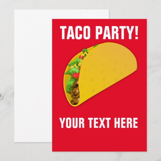 TACO-PARTY EINLADUNGEN (Vorne/Hinten)