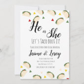 Taco Party Gender Reveal Er oder sie FIESTA Einladung (Vorderseite)