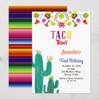 Taco Party Mexican 1. Geburtstag Party Einladung