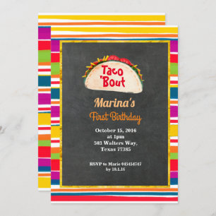 Taco-Party Mexikaner-1. Geburtstags-Party-Tafel Einladung