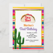 Taco Party Mexikanisch 1. Geburtstag mexikanisch Einladung (Vorderseite)