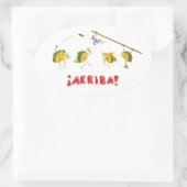 Taco-Party Ovaler Aufkleber (Tasche)