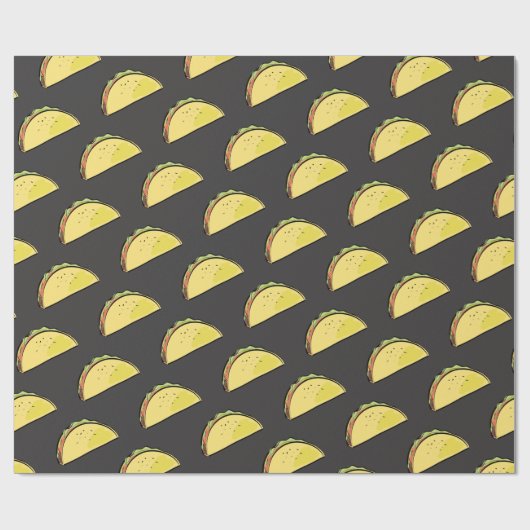 Taco Pattern Black Geschenkpapier (Flach)