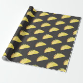 Taco Pattern Black Geschenkpapier (Ungerollt)