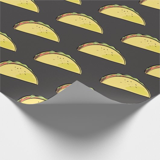 Taco Pattern Black Geschenkpapier (Ecke)