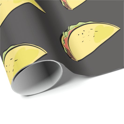 Taco Pattern Black Geschenkpapier (Rolleneckpunkt)